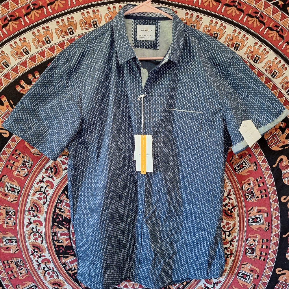 NWT Craft & Flow Men's Short Sleeve Button Up